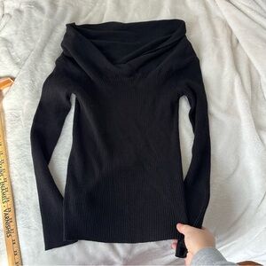 Black Y2K knit off the shoulder sweater